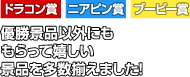 優勝賞品以外にももらってうれしい景品を多数揃えました！
