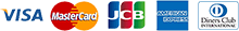 Visa MasterCard Jcb AmericanExpress DinersClub
